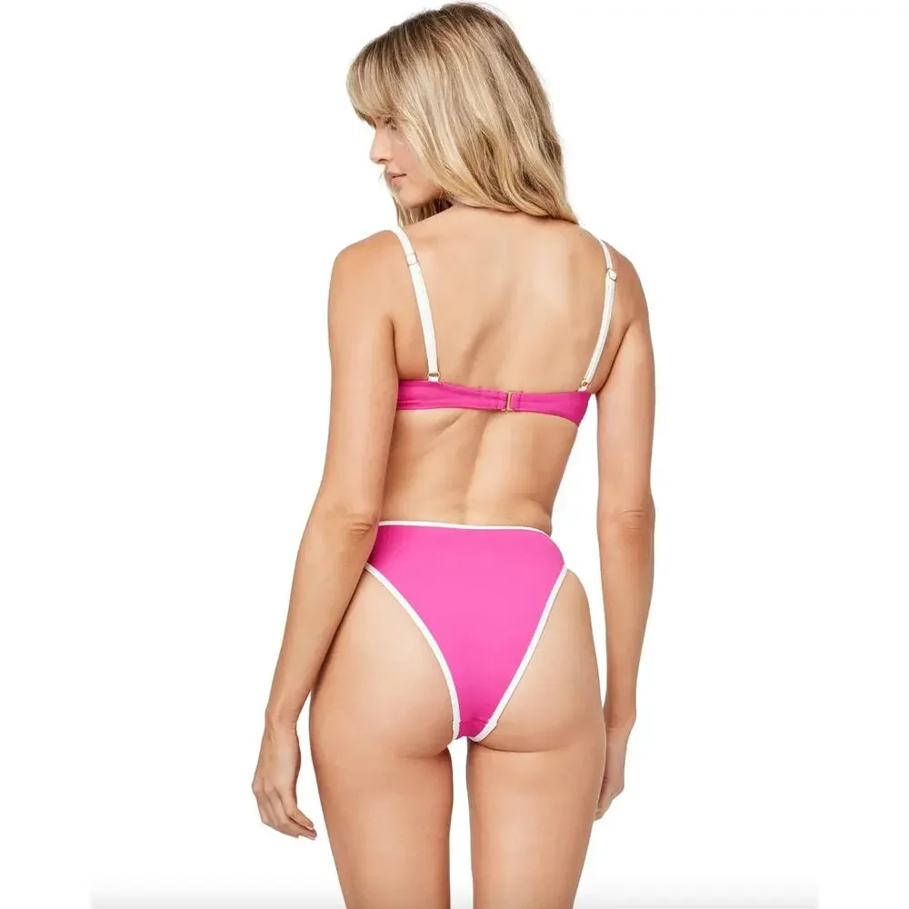 L*Space Swimwear NICO Underwire Bikini Top - Bougainvillea Cream - L - NWT
